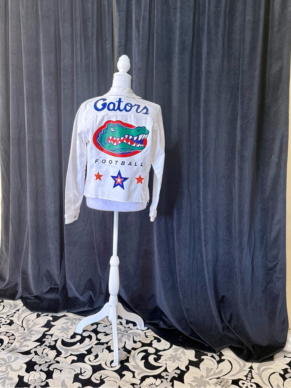 White Gators Football Denim Jacket
